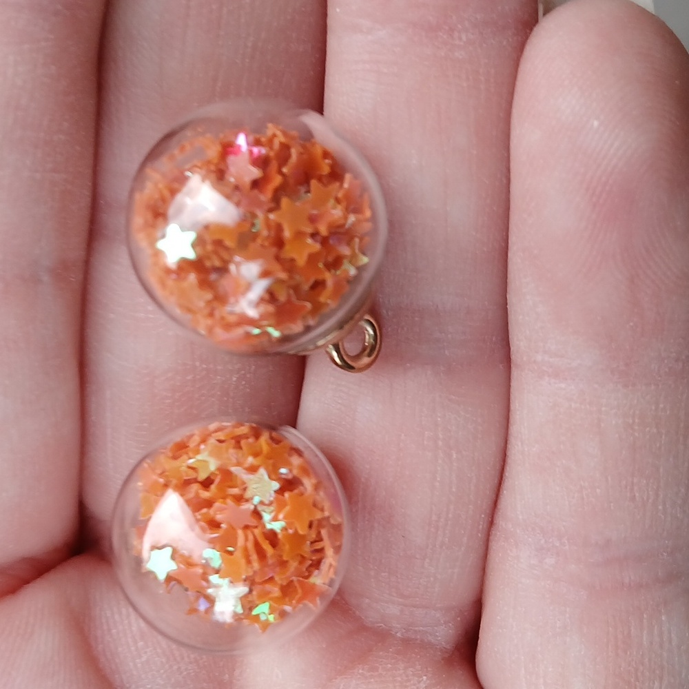 New 2pc Orange Crystal Stars Pendant. - Picture 11 of 11